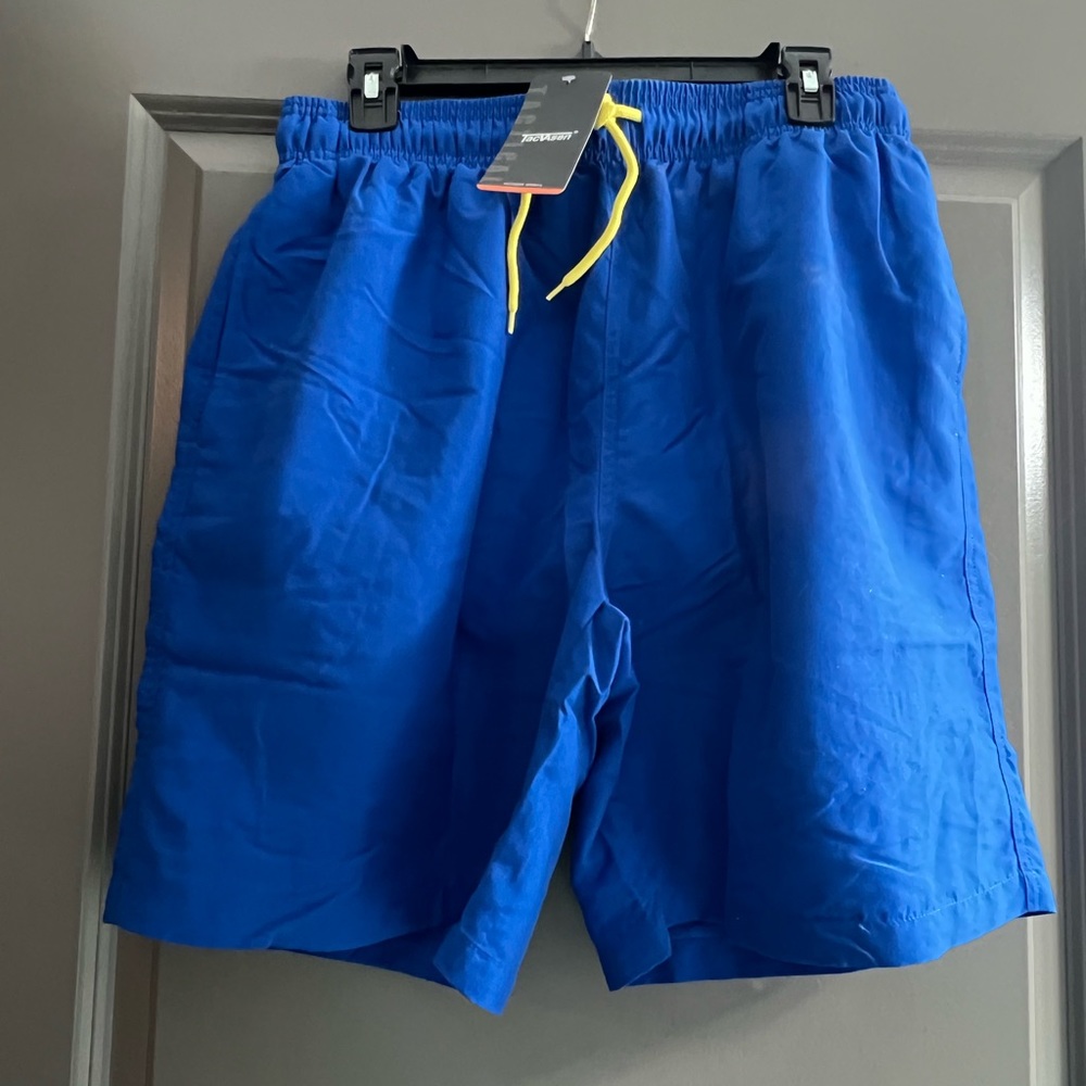 TracVasen men’s blue swim bottoms with mesh- size large